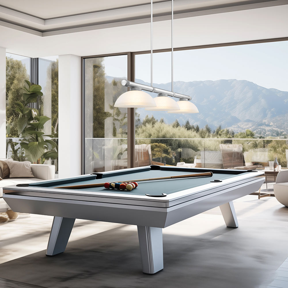 Vanguard Dome Billiard Pendant Light in game room.