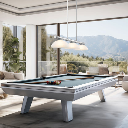 Vanguard Dome Billiard Pendant Light in game room.