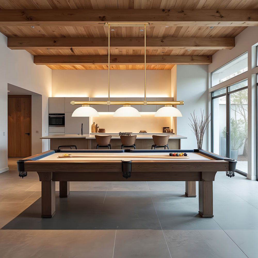 Vanguard Dome Billiard Pendant Light in game room.