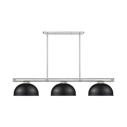 Vanguard Dome Steel Billiard Pendant Light in Brushed Nickel (Matte Black).