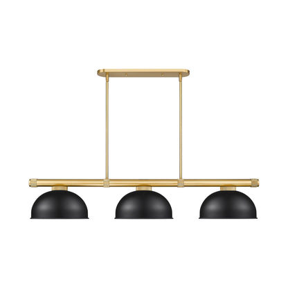 Vanguard Dome Steel Billiard Pendant Light in Rubbed Brass (Matte Black).