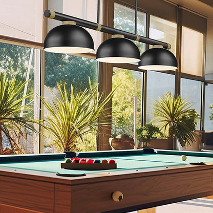 Vanguard Dome Steel Billiard Pendant Light in game room.