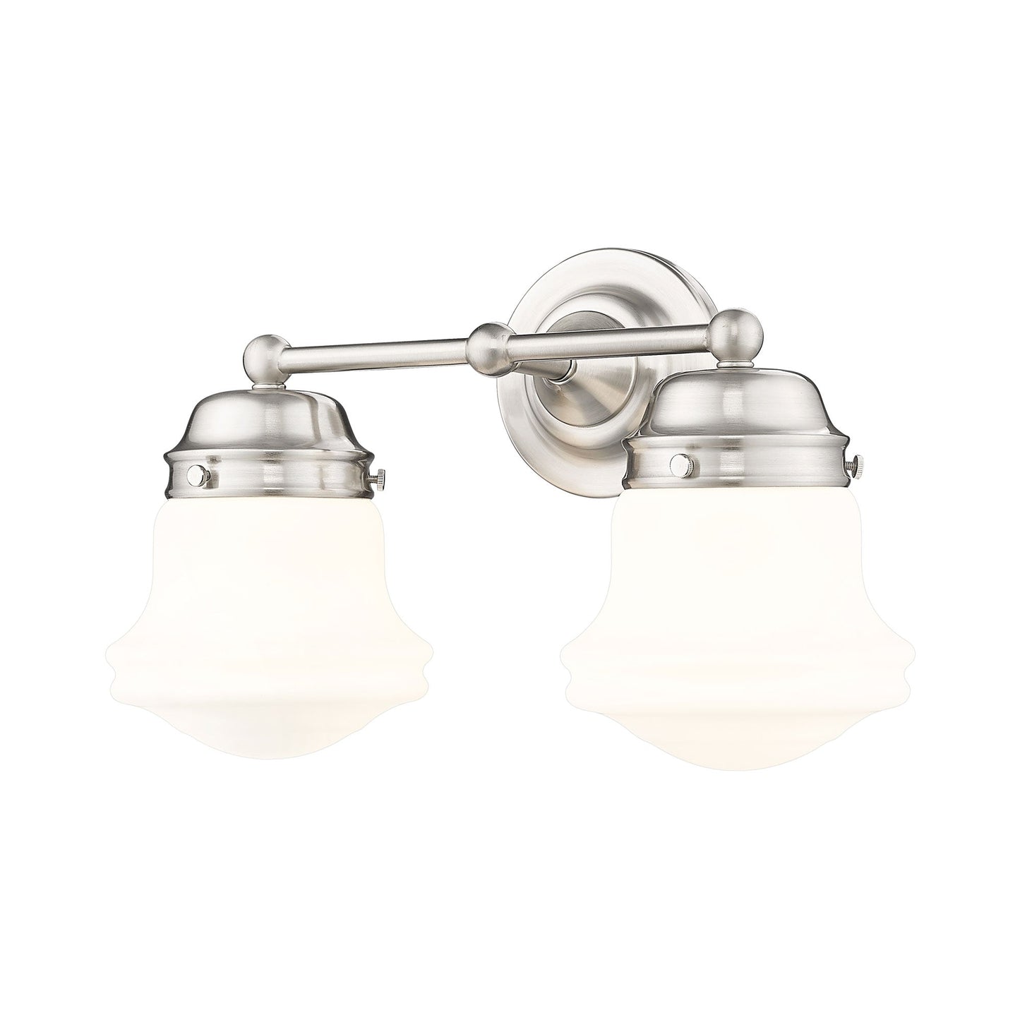 Vaughn Bath Vanity Light in Brushed Nickel (2-Light/Matte Opal).