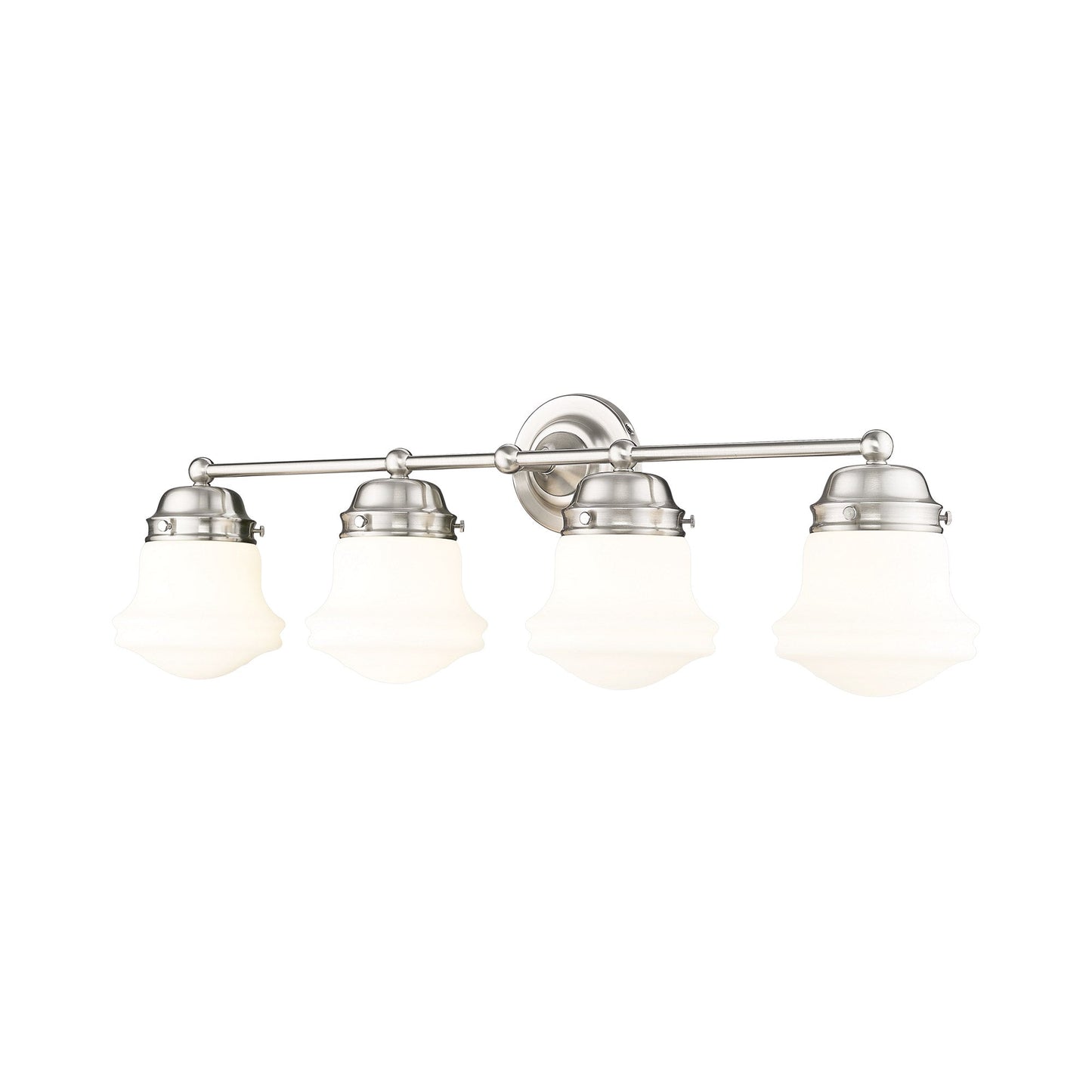 Vaughn Bath Vanity Light in Brushed Nickel (4-Light/Matte Opal).