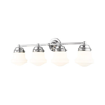 Vaughn Bath Vanity Light in Chrome (4-Light/Matte Opal).