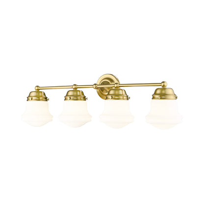 Vaughn Bath Vanity Light in Luxe Gold (4-Light/Matte Opal).