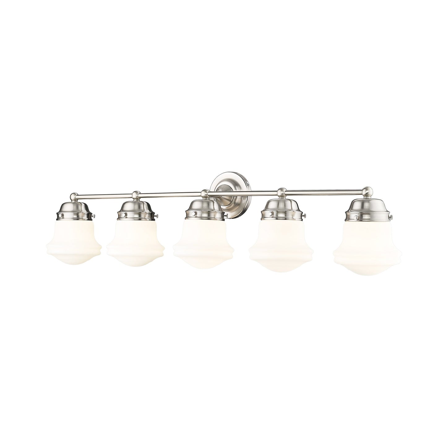 Vaughn Bath Vanity Light in Brushed Nickel (5-Light/Matte Opal).