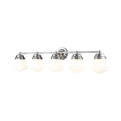 Vaughn Bath Vanity Light in Chrome (5-Light/Matte Opal).