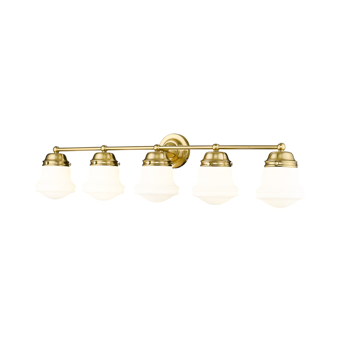 Vaughn Bath Vanity Light in Luxe Gold (5-Light/Matte Opal).