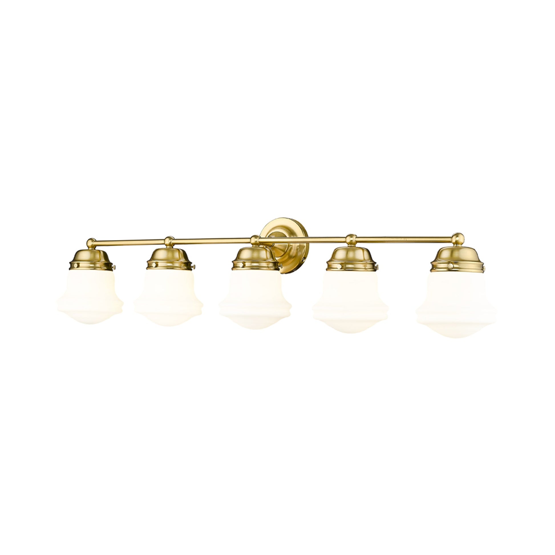 Vaughn Bath Vanity Light in Luxe Gold (5-Light/Matte Opal).