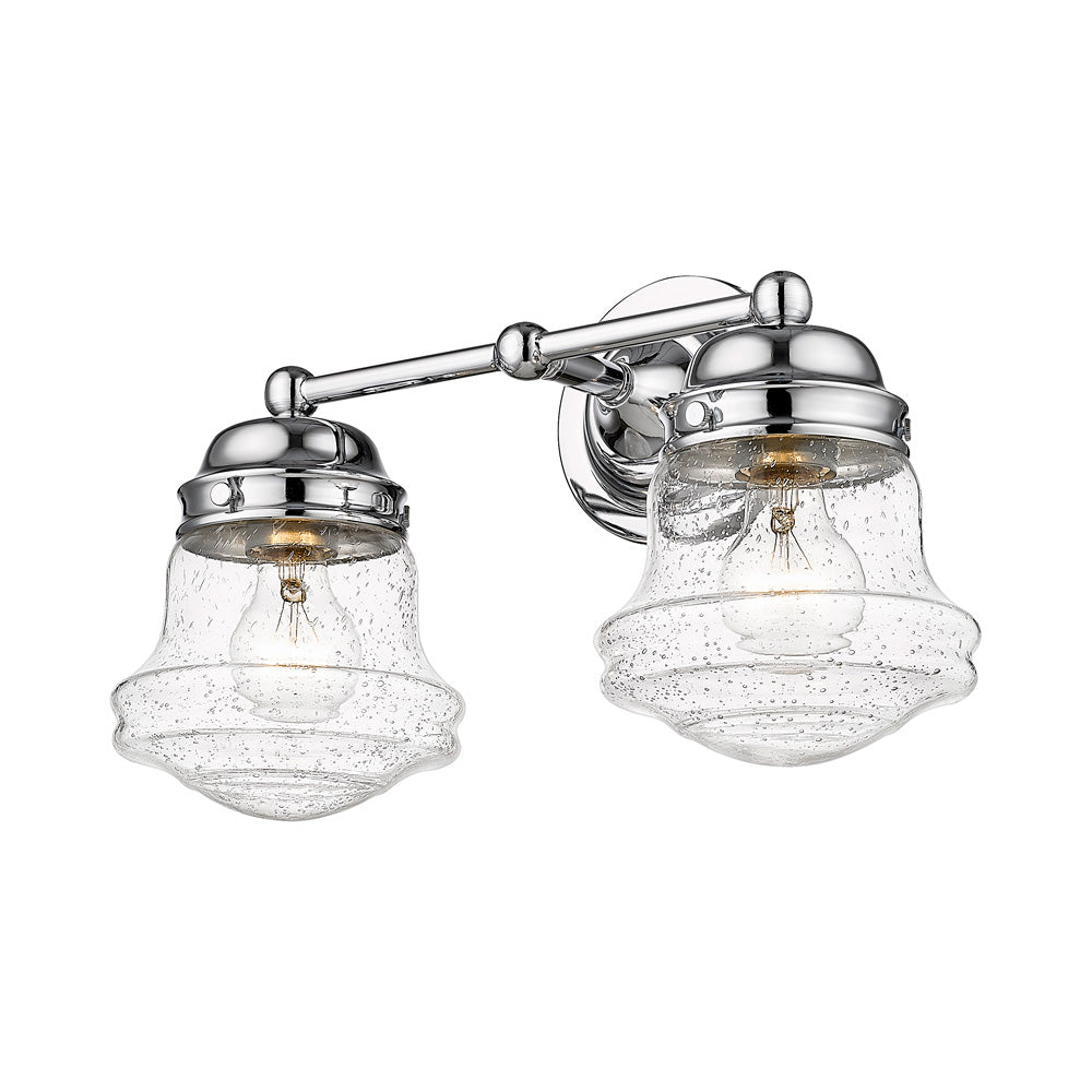 Vaughn Bath Vanity Light in Chrome (2-Light/Clear Seedy).
