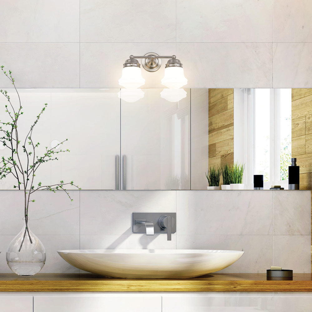 Vaughn Bath Vanity Light in bathroom.