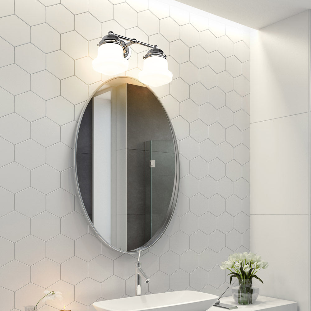 Vaughn Bath Vanity Light in bathroom.