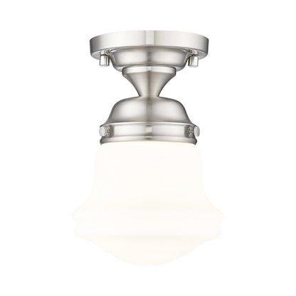 Vaughn Flush Mount Ceiling Light in Brushed Nickel (6-Inch/Matte Opal).