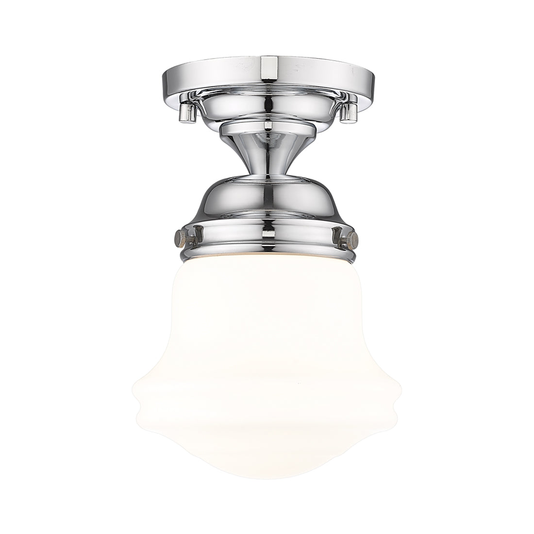 Vaughn Flush Mount Ceiling Light in Chrome (6-Inch/Matte Opal).