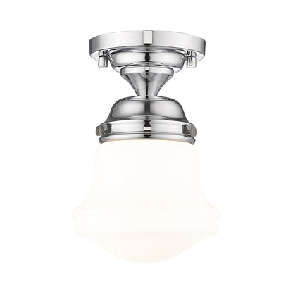 Vaughn Flush Mount Ceiling Light in Chrome (6-Inch/Matte Opal).