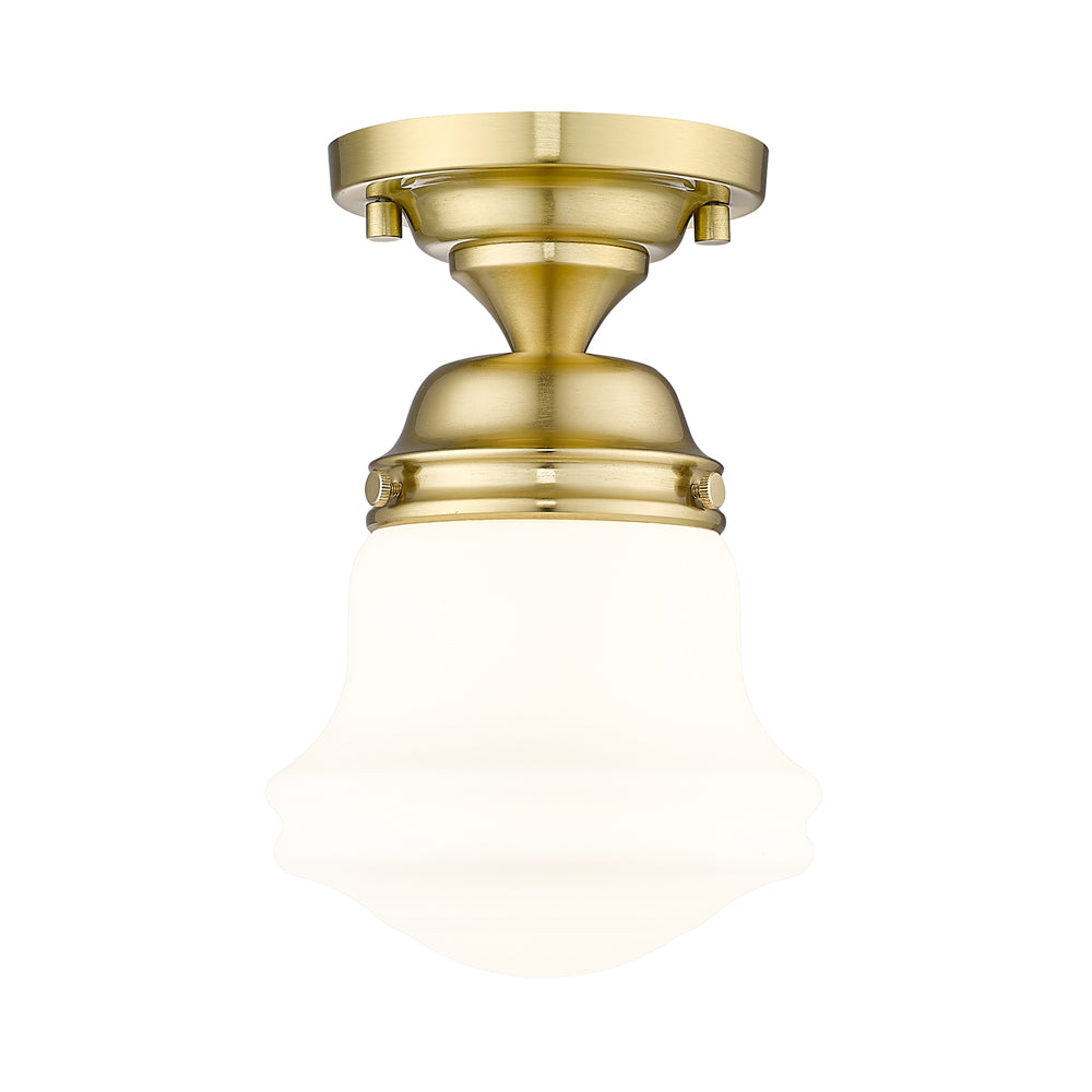Vaughn Flush Mount Ceiling Light in Luxe Gold (6-Inch/Matte Opal).