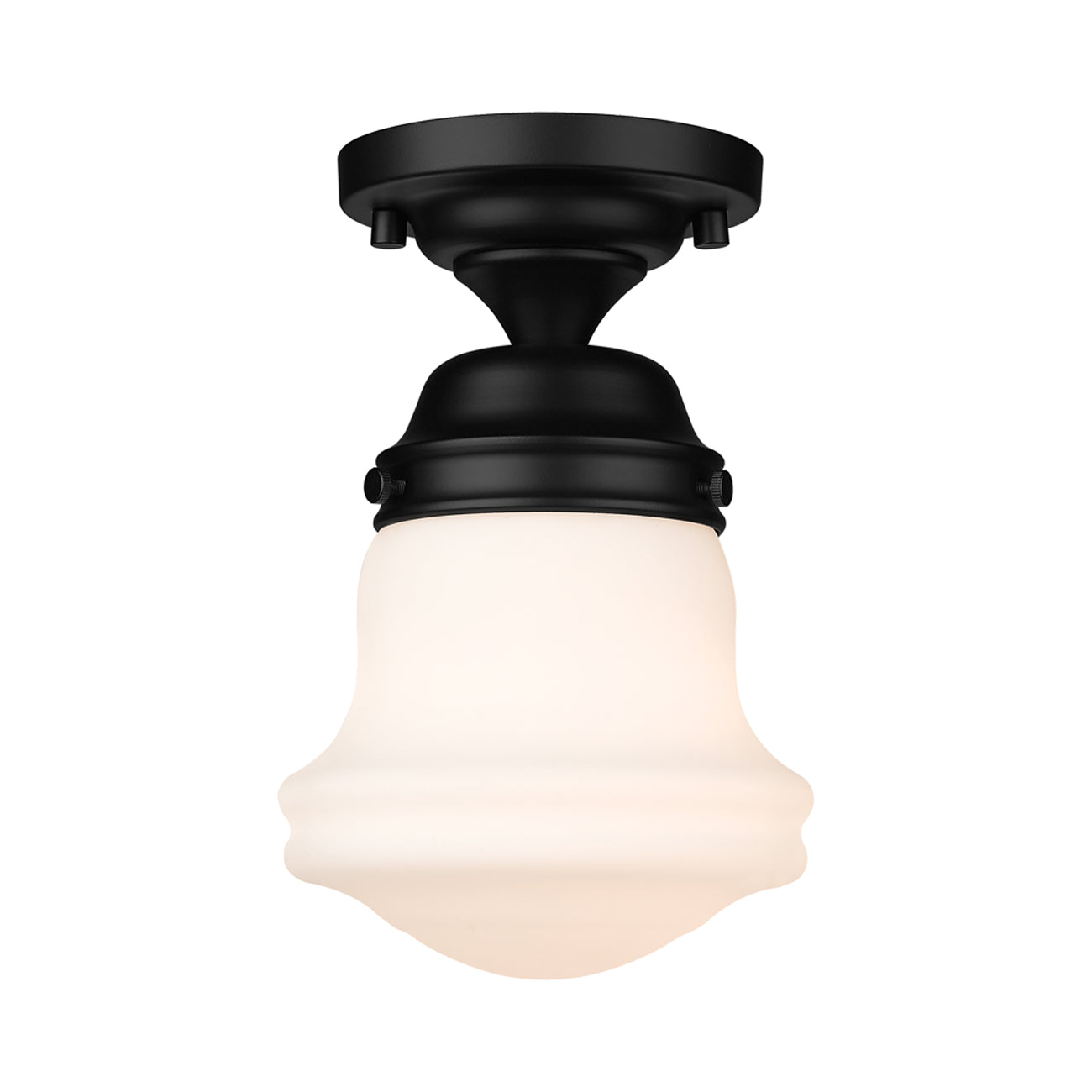 Vaughn Flush Mount Ceiling Light in Matte Black (6-Inch/Matte Opal).