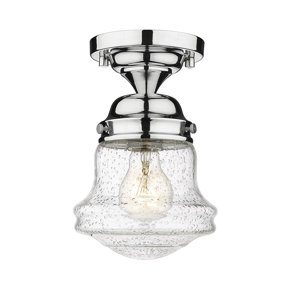 Vaughn Flush Mount Ceiling Light in Chrome (6-Inch/Clear Seedy).