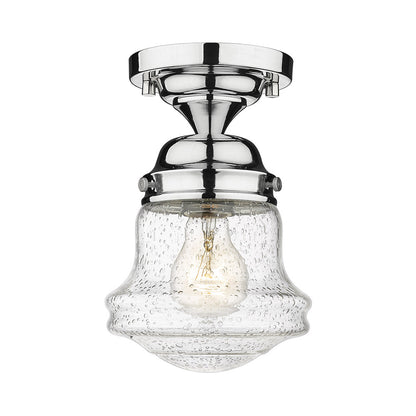 Vaughn Flush Mount Ceiling Light in Chrome (6-Inch/Clear Seedy).