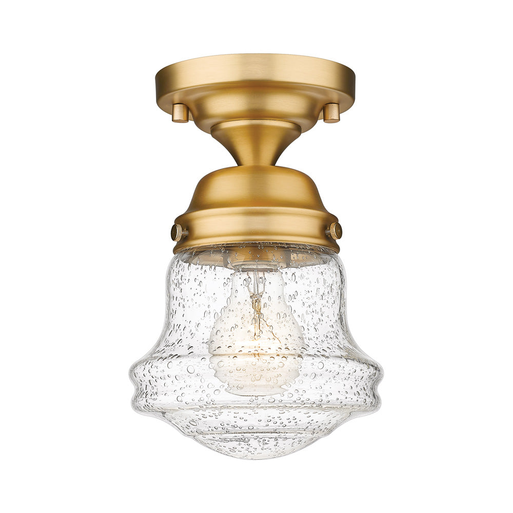 Vaughn Flush Mount Ceiling Light in Luxe Gold (6-Inch/Clear Seedy).