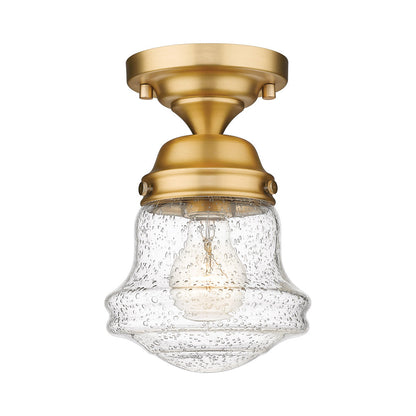 Vaughn Flush Mount Ceiling Light in Luxe Gold (6-Inch/Clear Seedy).
