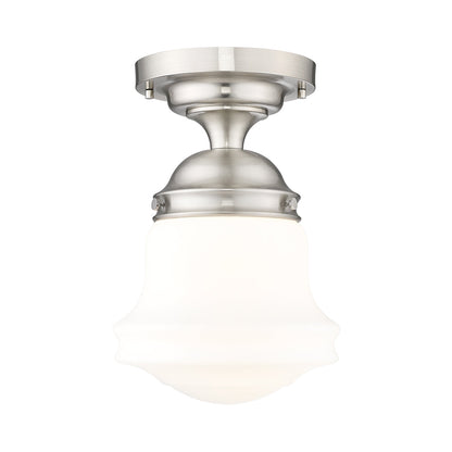 Vaughn Flush Mount Ceiling Light in Brushed Nickel (10.4-Inch/Matte Opal).