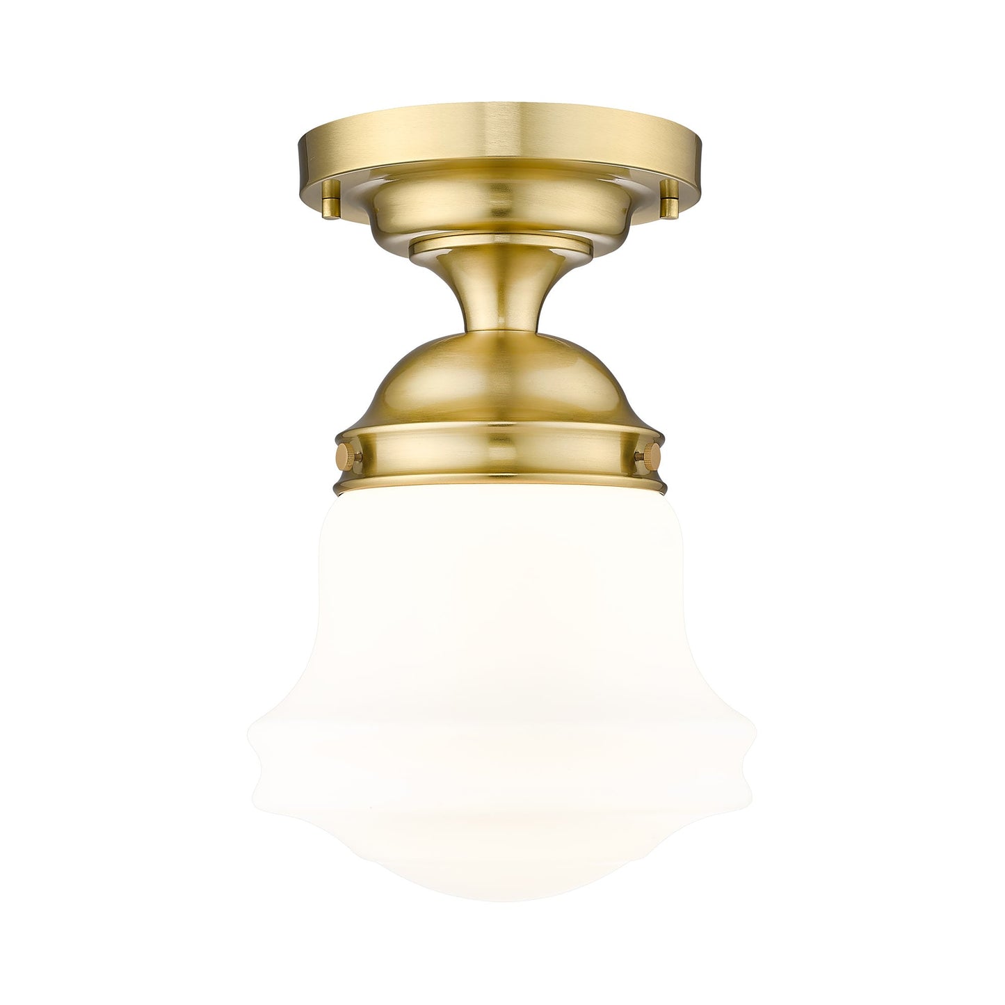 Vaughn Flush Mount Ceiling Light in Luxe Gold (10.4-Inch/Matte Opal).
