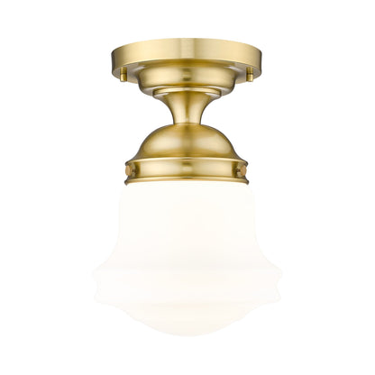 Vaughn Flush Mount Ceiling Light in Luxe Gold (10.4-Inch/Matte Opal).