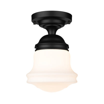 Vaughn Flush Mount Ceiling Light in Matte Black (10.4-Inch/Matte Opal).