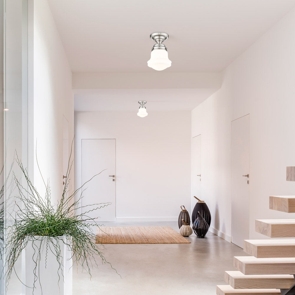 Vaughn Flush Mount Ceiling Light in hallway.