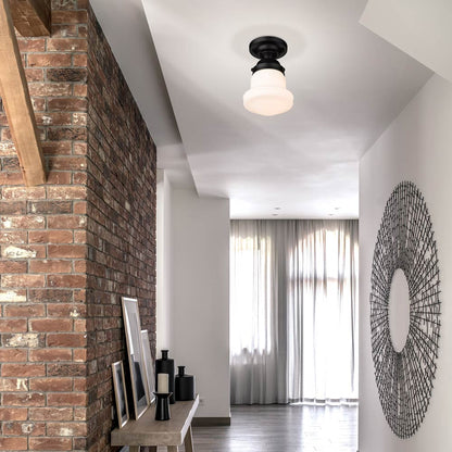 Vaughn Flush Mount Ceiling Light in hallway.