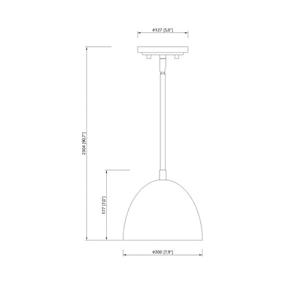 Vega Pendant Light - line drawing.