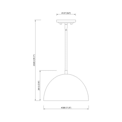 Vega Pendant Light - line drawing.