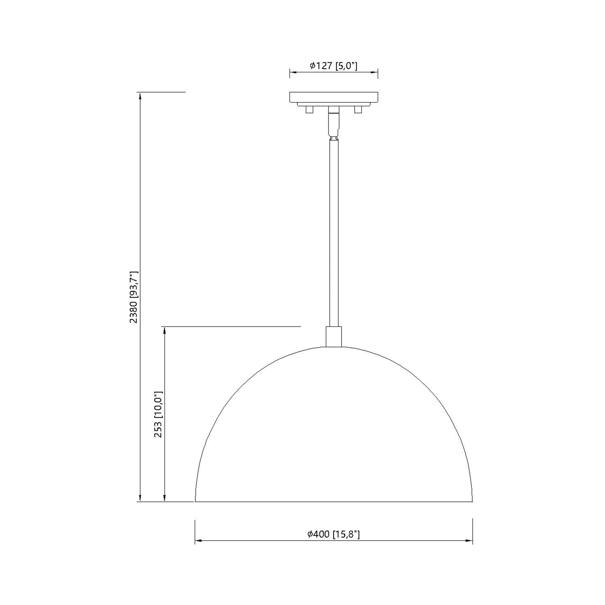 Vega Pendant Light - line drawing.