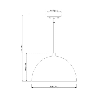 Vega Pendant Light - line drawing.