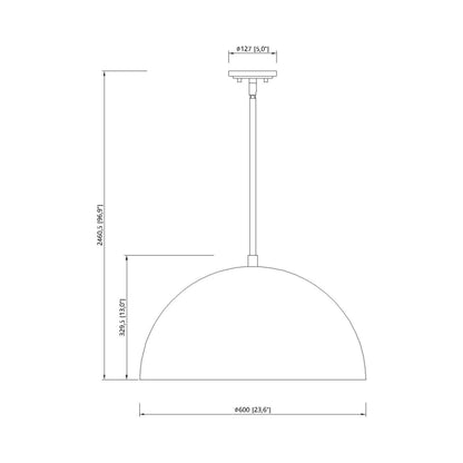 Vega Pendant Light - line drawing.