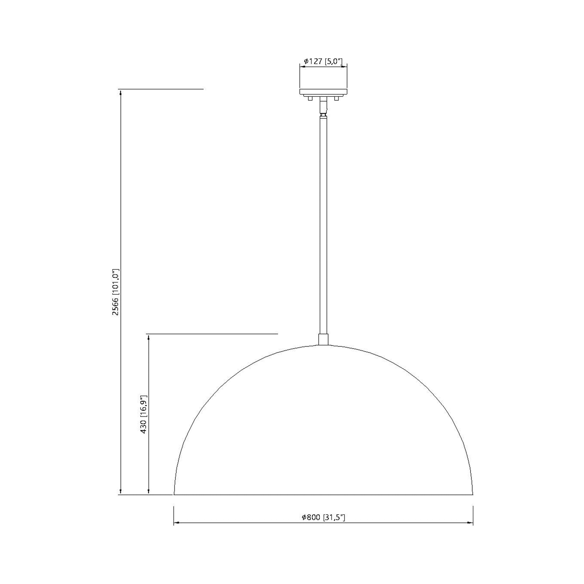 Vega Pendant Light - line drawing.