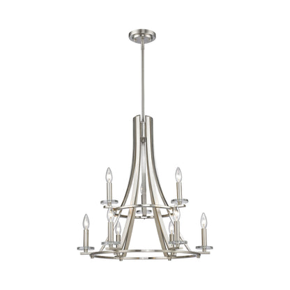 Verona Chandelier in Brushed Nickel.