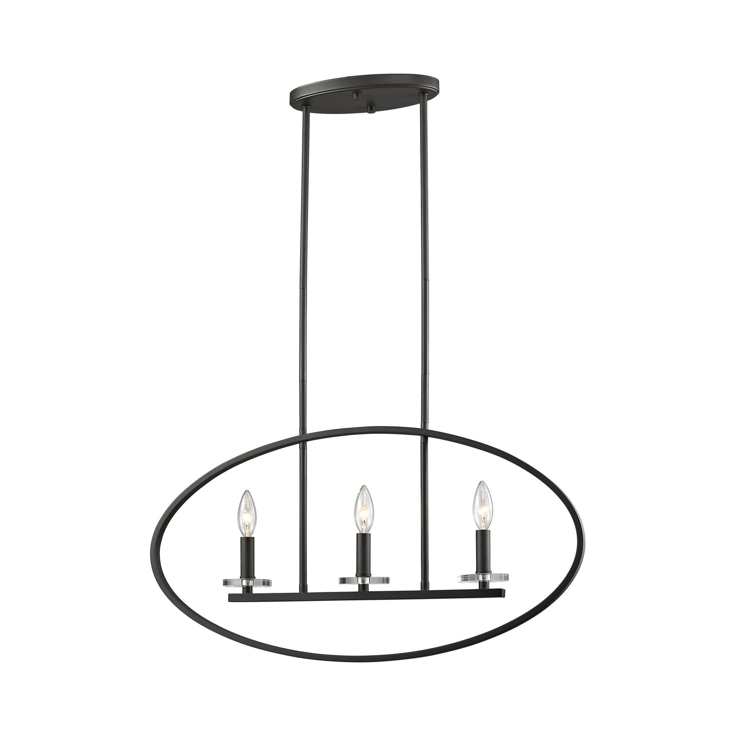 Verona Oval Linear Chandelier in Bronze.