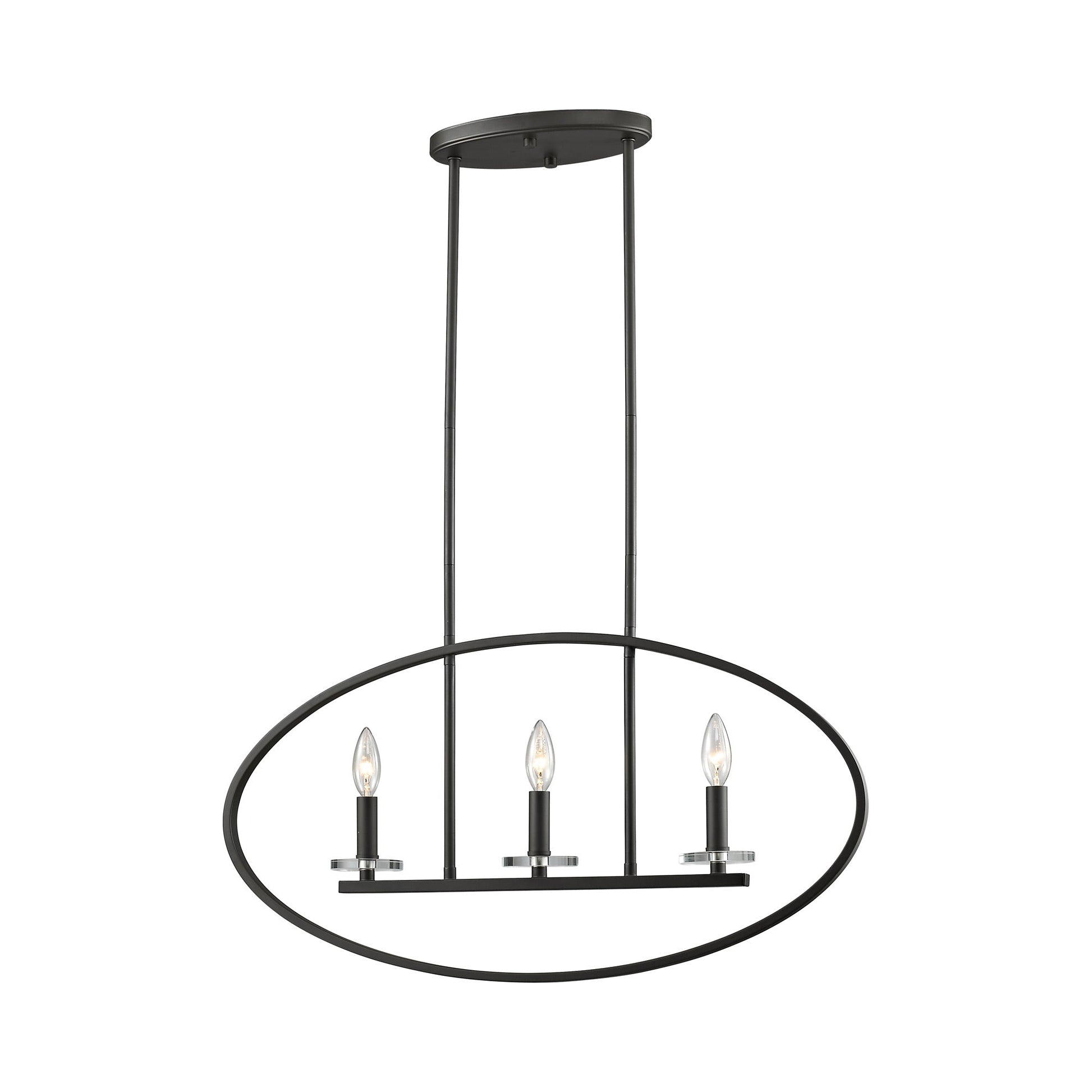 Verona Oval Linear Chandelier in Bronze.