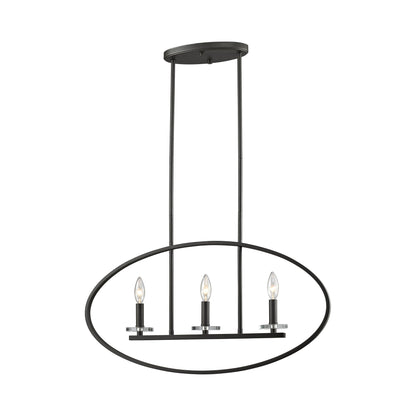 Verona Oval Linear Chandelier in Bronze.