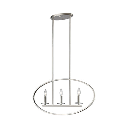 Verona Oval Linear Chandelier in Brushed Nickel.