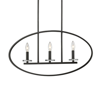 Verona Oval Linear Chandelier in Detail.