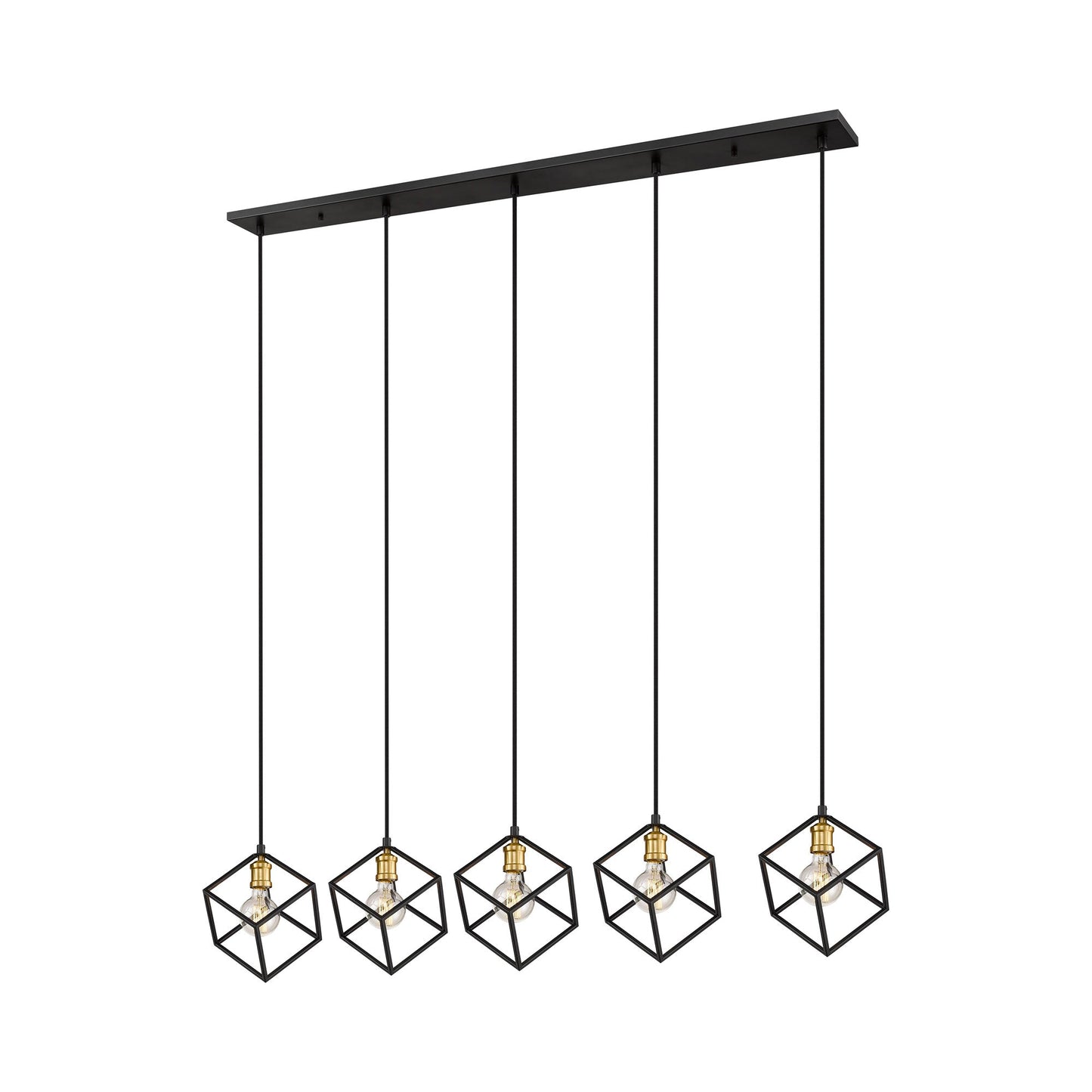 Vertical Linear Chandelier in Bronze/Olde Brass (5-Light).