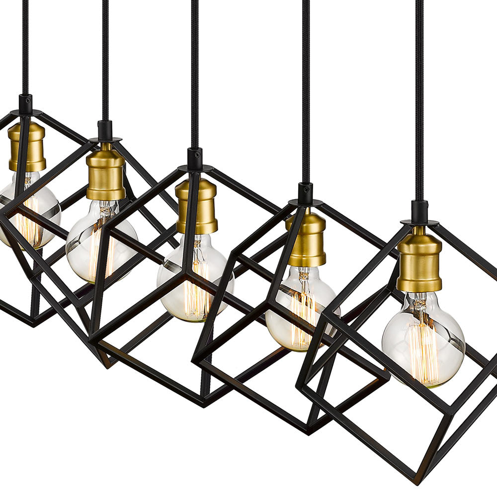 Vertical Linear Chandelier in Detail.