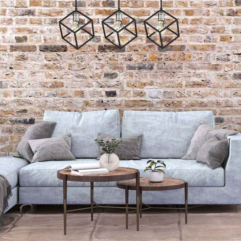 Vertical Linear Chandelier in living room.