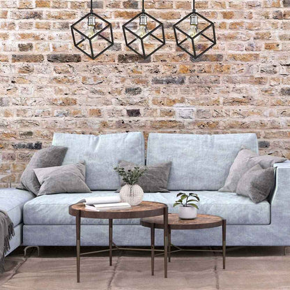 Vertical Linear Chandelier in living room.