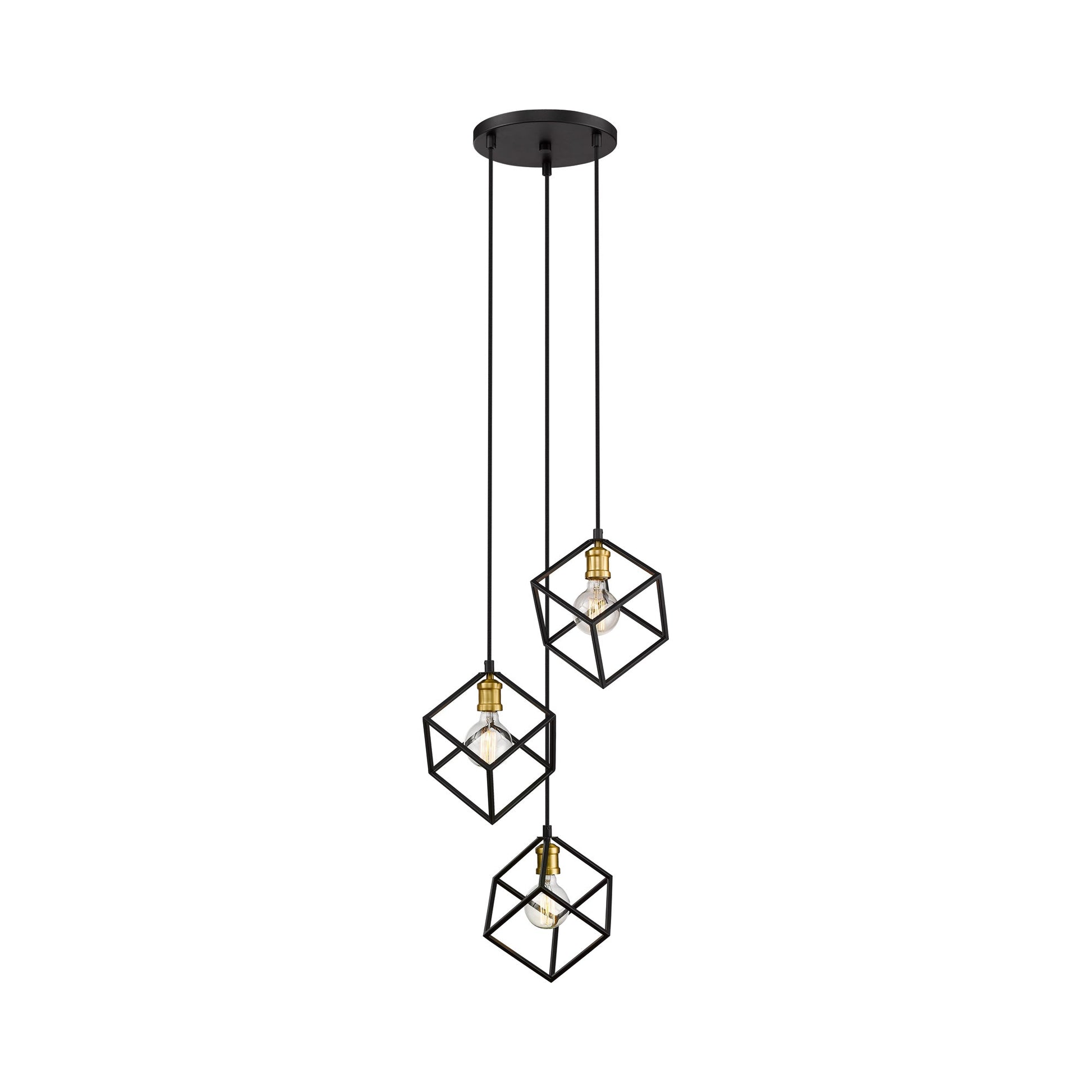 Vertical Multi Light Chandelier in Bronze/Olde Brass (3-Light).