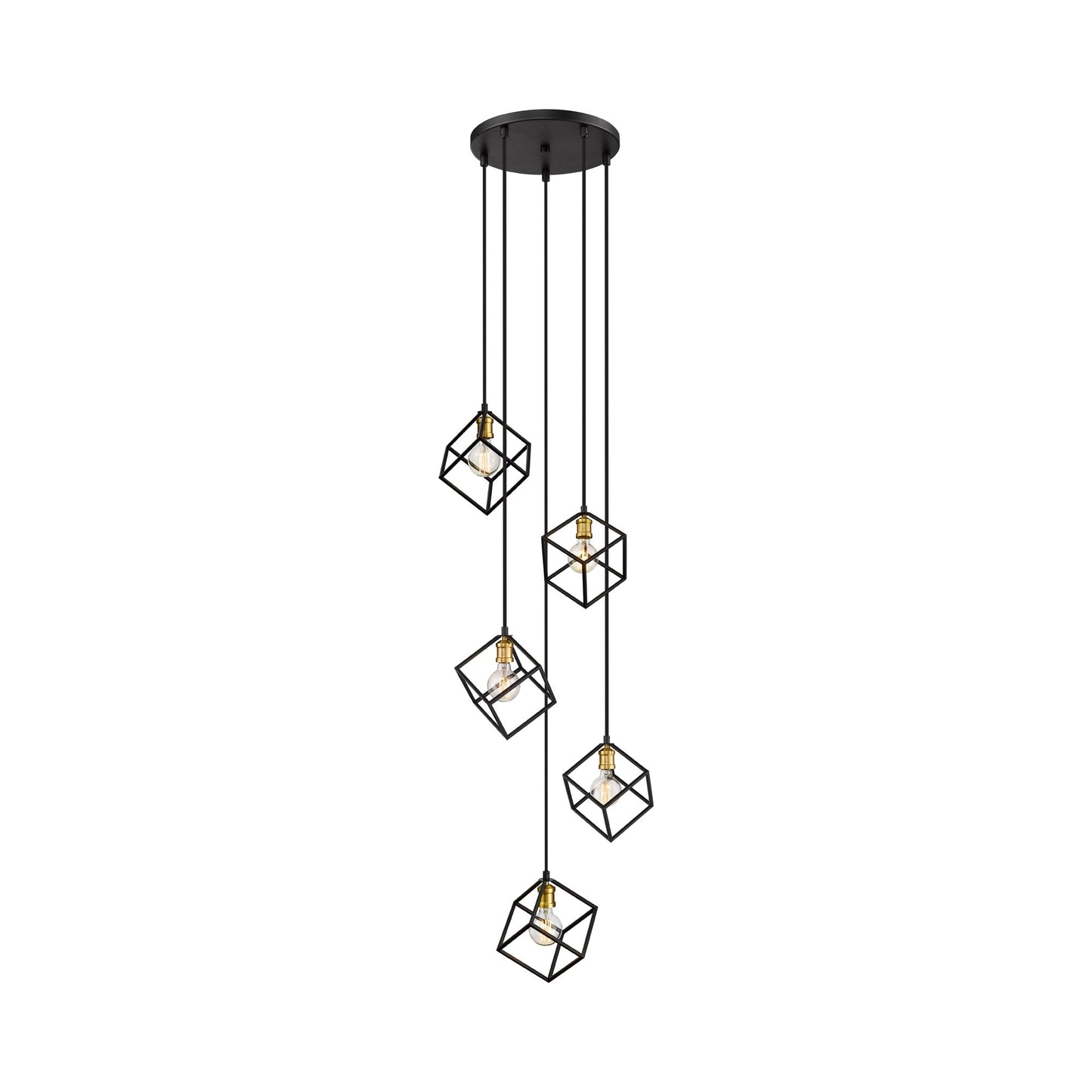 Vertical Multi Light Chandelier in Bronze/Olde Brass (5-Light).